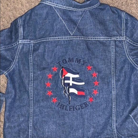Vtg Tommy Hilfiger Regatta Nautical Jean jacket l - Picture 6 of 6